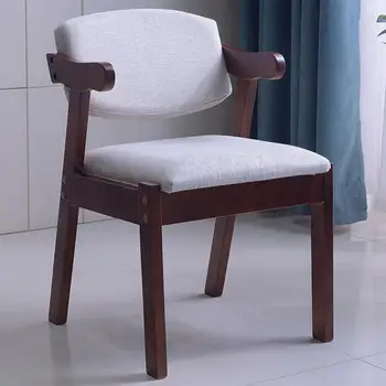 

Nordic solid wood dining chair simple modern desk office conference back stool coffee tea chair horn chair