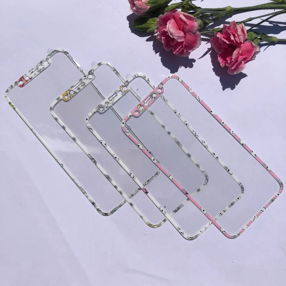 

Cartoon Cute 3D Carbon Fiber Emboss Mermaid Princess Tempered Glass Film Protective For iPhone 11 Pro Max Screen Protector