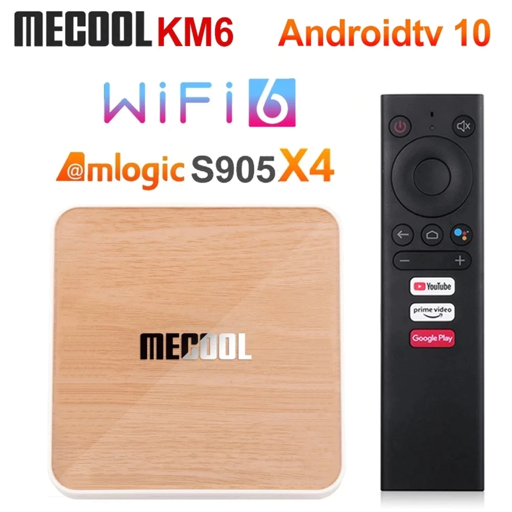 ТВ приставка Mecool KM6 A TV Amlogic S905X4 Android 10 4 Гб 64 Wifi 6 BT5.0 Google сертифицированная поддержка
