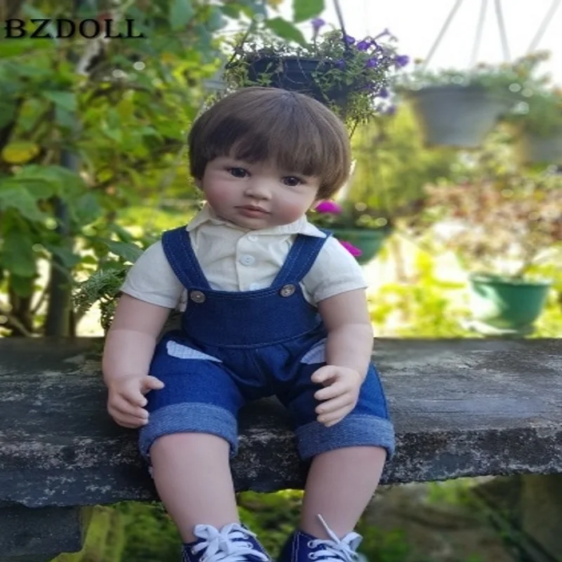 60 см Силиконовая виниловая Кукла Reborn Baby Boy игрушки 24 дюйма недорогая детская