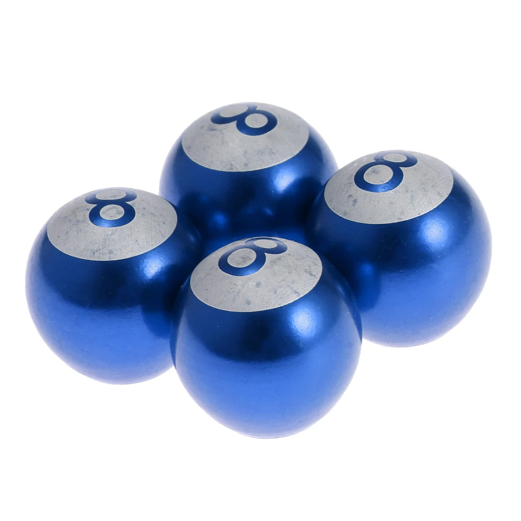 Blue 4PCS CAR WHEEL TIRE AIR VALVE STEMS CAPS 8 BALL FOR CAR BICYCLE