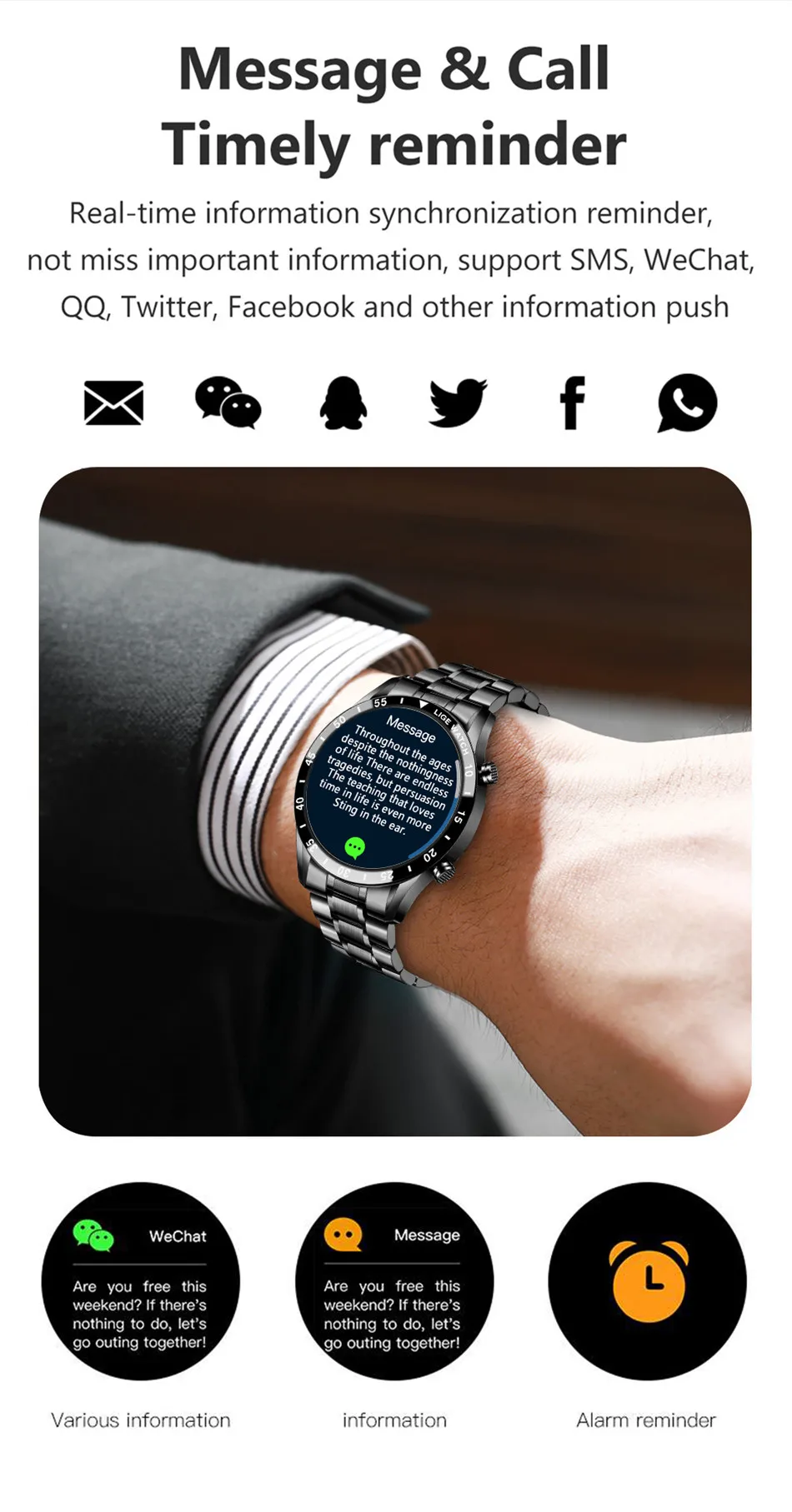 LIGE New Luxury Steel Band Bluetooth Call Smart Watch Men For Android iOS Phone Waterproof Sports Fitness Tracker Smartwatch