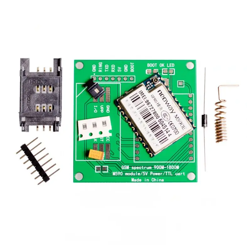 M590e gsm gprs módulo diy kits m590 gsm gprs 900m-1800m sms cpu mcu teste
