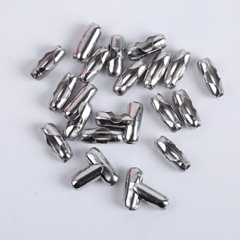 

OZEN 50pcs/Lot Stainless Steel Ball Chain Connector Clasps End Beads Crimp For DIY Jewelry Making Finding Supplies