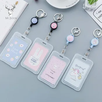

Cute Cartoon Retractable Badge Card Holder Nurse Doctor Exhibition Pull Key ID Name Card Badge Holder School Office Supplies