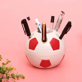 

1pc Creative Football Pen Holder Plastic Durable Desktop Storage Box Container Multifunctional Pencil Storage Rack Office Home