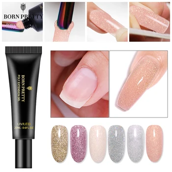 

BORN PRETTY Glittery Poly Extension Nail Gel 20ml UV Building Gel Nail Finger Extension Nail Art