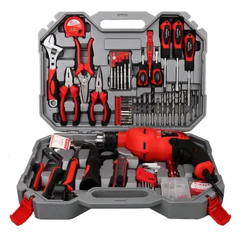 Best 98 Pieces 850W Multi-function Household Electric Drill Set Power Repair Tool With Socket Wrench, Screwdriver Pliers Toolbox