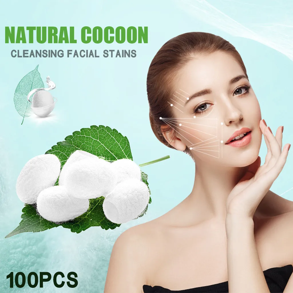 100 шт. натуральные шелковые коконы для ухода за кожей лица органические