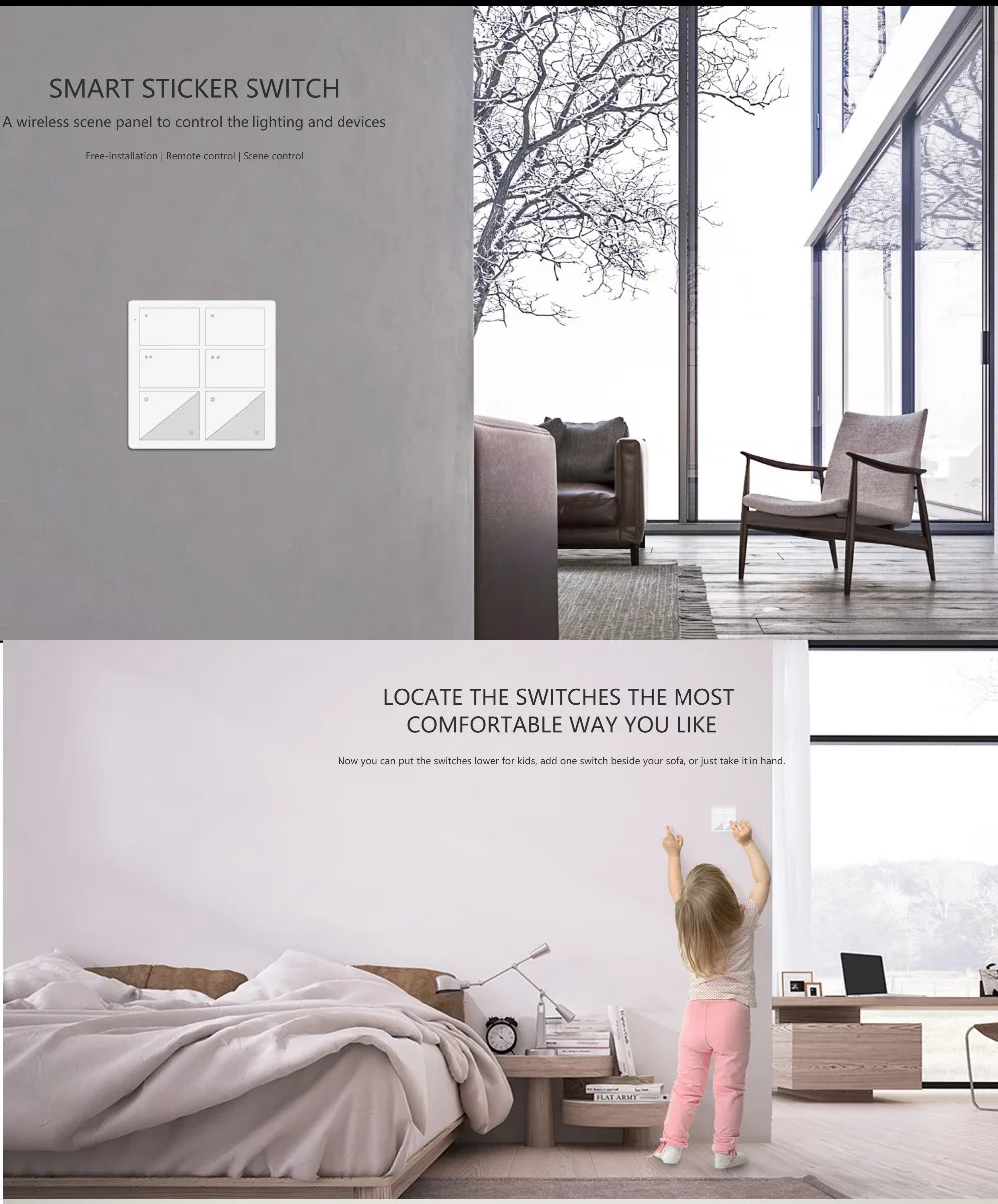 

Orvibo ZigBee wireless control SWITCH - SMART STICKER switches HomeMate APP Supported