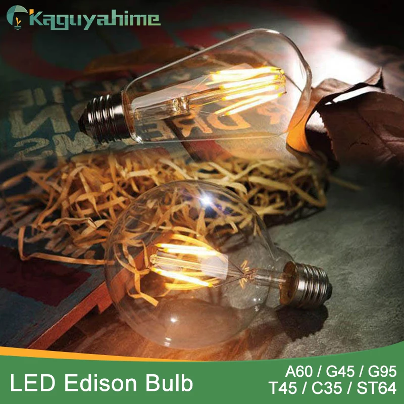 

Kaguyahime Retro LED Edison Bulb E27 ST64/G95 Lamp 220V Vintage E27 Edison LED E14 Filament Light Bulb Edison Lampara Ampoule