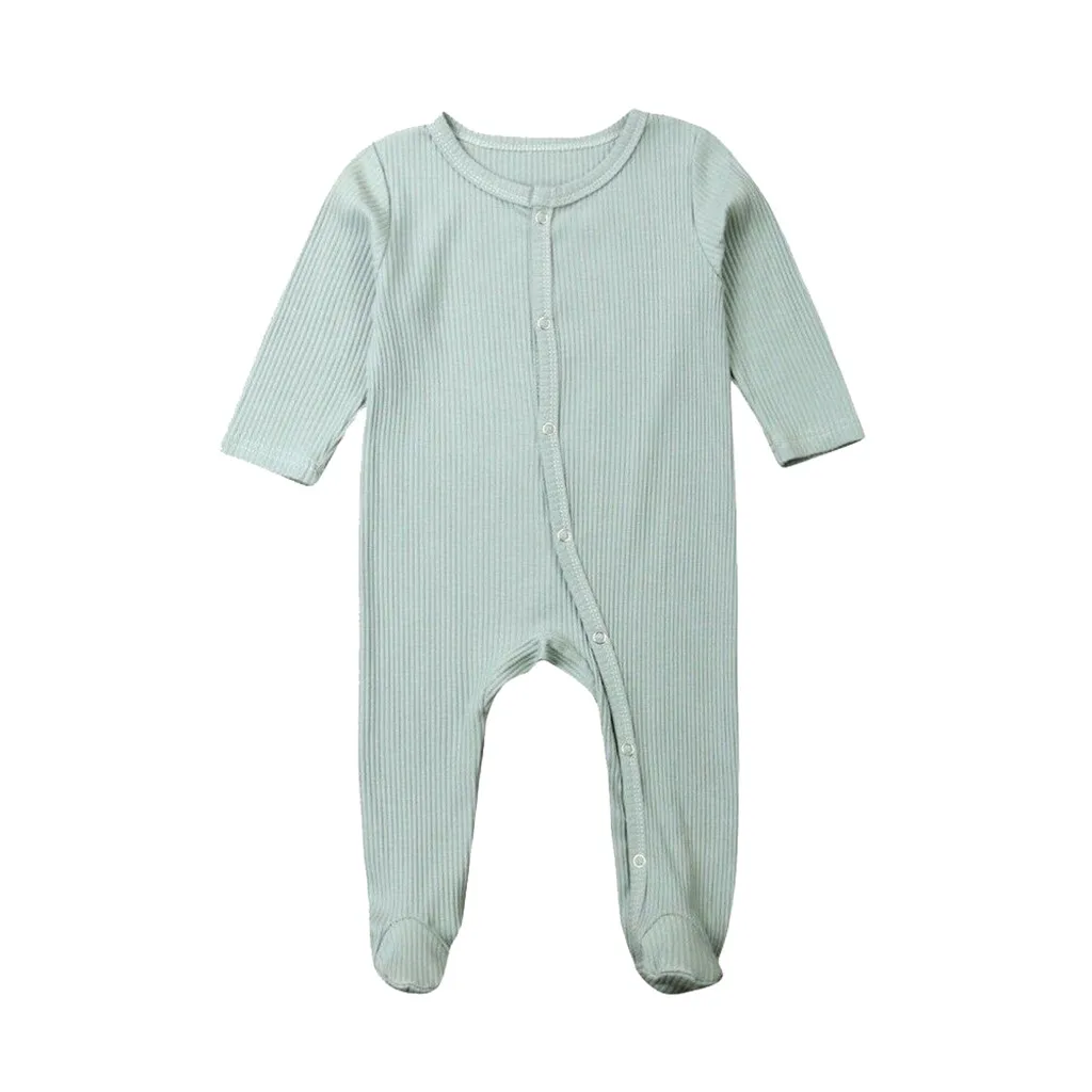 Одежда для новорожденных, Bebes Infant Одежда для маленьких мальчиков и девочек, для младенцев, для новорожденных, для маленьких мальчиков и девочек; Однотонный комбинезон Повседневная одежда комбинезон - Цвет: Mint Green