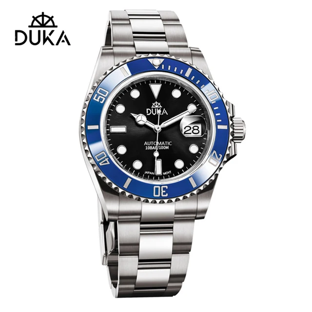 DUKA 40MM Men's Watches Mechanical Automatic Watch Men Top Brand Luxury NH35 Men Watch Stainless Steel Sapphire Waterproof Clock Blue Black