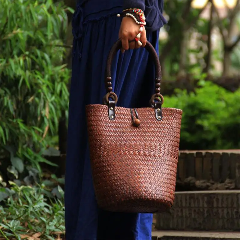 18x22cm-original-chinese-features-handmade-old-straw-rattan-retro-bag-shoulder-bag-woven-bucket-bag-a6103