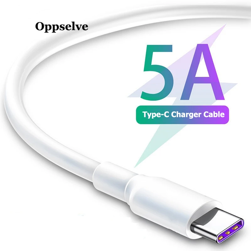 

5A USB Type C Cable For Huawei Mate 30 20 P30 P20 P10 Pro Lite P Smart USBC Type-C Cable Fast Charging USB-C Charger Wire Cord