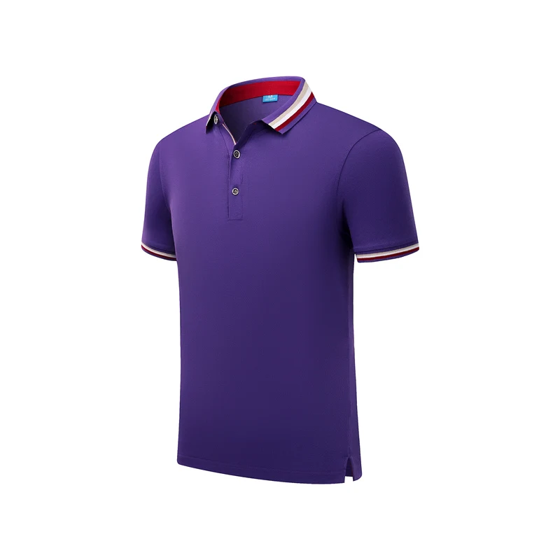 purple 13 разноцветных на выбор мужчин/женская рубашка-поло с коротким рукавом и отложным воротником Топы для пар Повседневная дышащая однотонная деловая рубашка - Цвет: purple