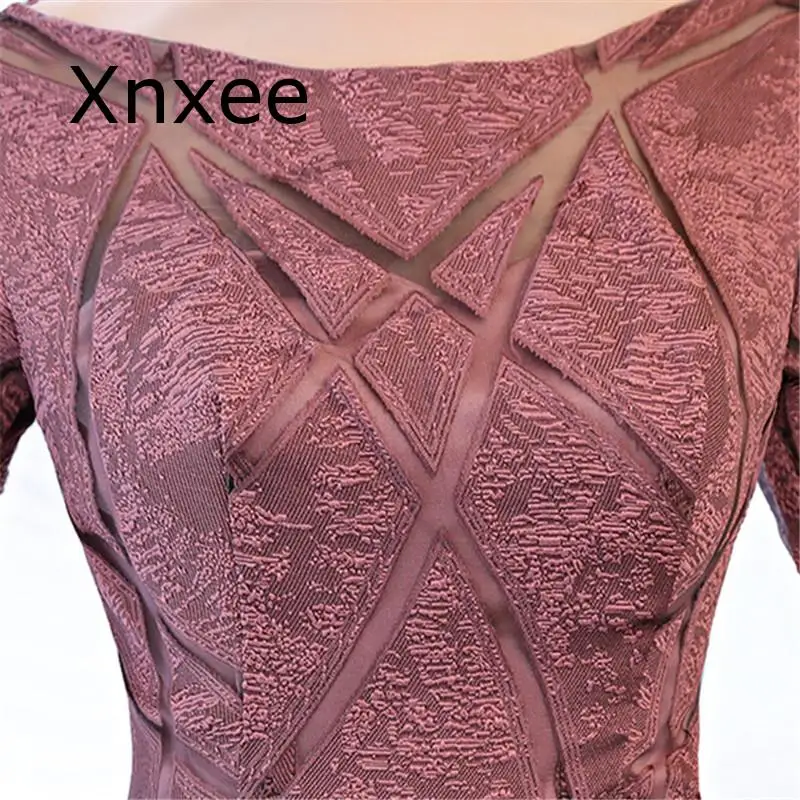Xnxee/роскошное платье с круглым вырезом и рукавом средней длины, с вышивкой, на молнии, ТРАПЕЦИЕВИДНОЕ вечернее платье, Vestido de novia