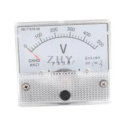 

Plastic Housing DC 0-500V Scale Range Analog Voltage Panel Meter