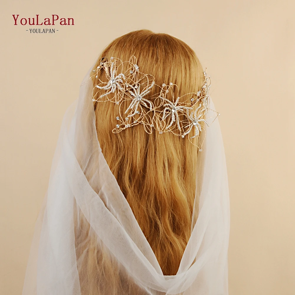 YouLaPan HP210 свадебная тиара, свадебные стразы, аксессуары для волос, свадебные Хрустальные волосы, свадебные аксессуары для волос, Золотая Корона