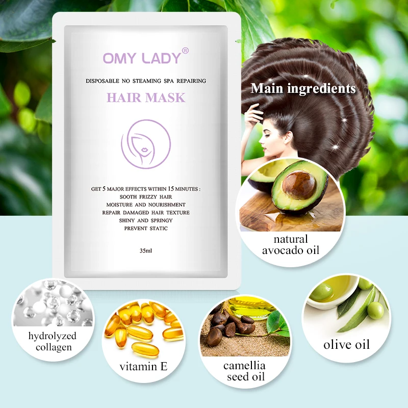 OMYLADY Disposable No Steaming Spa Repairing Hair Mask Keratin Repair Dry Damaged Automatic Repair Heating Hair Treatment Care OMYLADY Disposable No Steaming Spa Repairing Hair Mask Keratin Repair Dry Damaged Automatic Repair Heating Hair Treatment Care