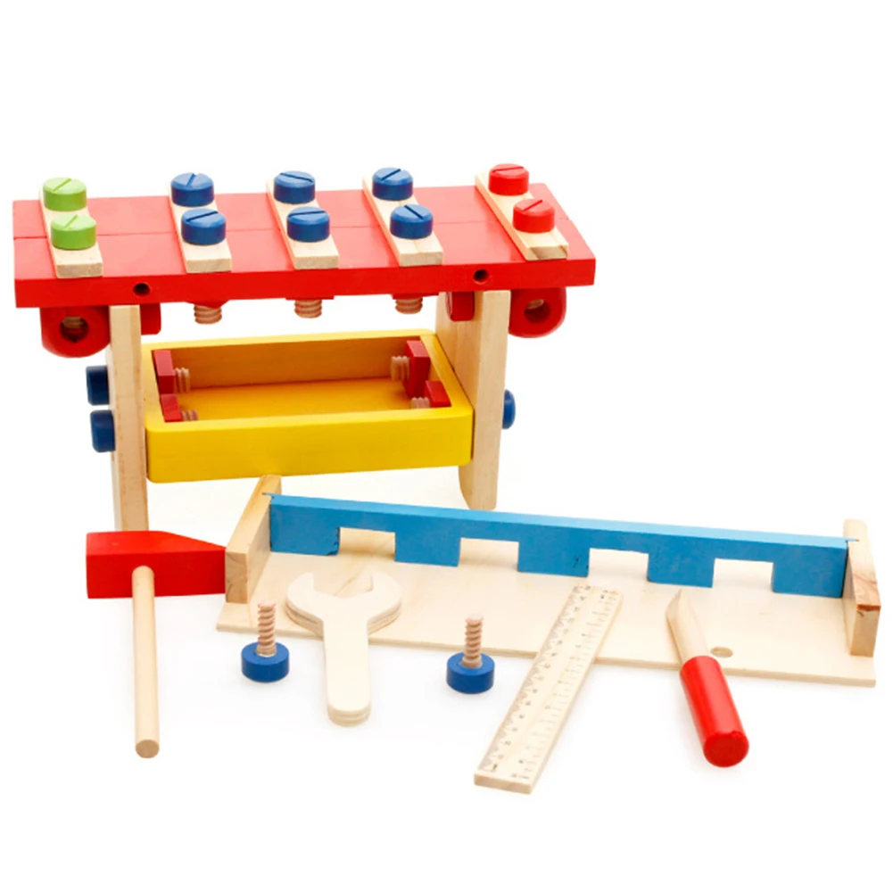 

Engineer Kid Children Pretend Play Toy Wrench Screwdriver Scale Educational Kit Work Bench Tool Set Wooden Gift