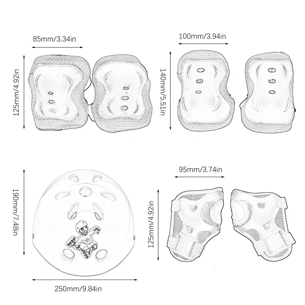 Регулируемый Детский велосипедный шлем для катания на роликах 7 шт. защита от