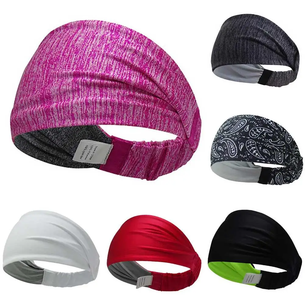 Unisex Printed Non Slip Wide Headband Sweat Absorbant Sports Elastic