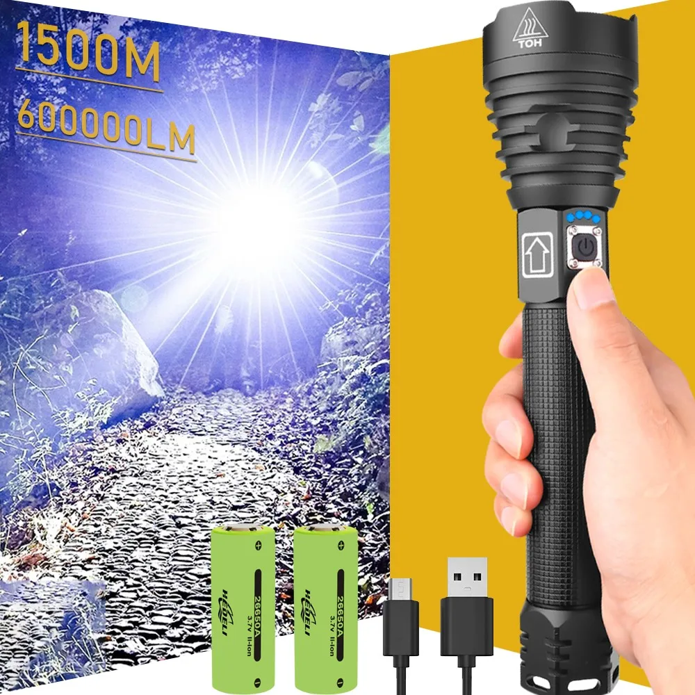 Супер XHP160 Самый мощный фонарик 18650 XHP90 Перезаряжаемые светодиодные фонари
