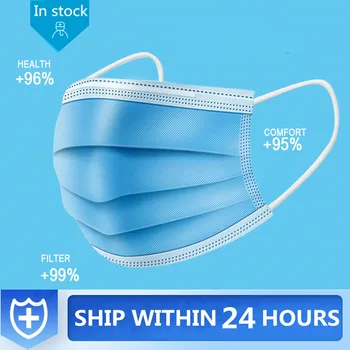 

Dust Masks Disposable Masks 3 Layers Non-woven Filter Dustproof Anti-fog Meltblown Comfortable Ear Hook Protective Masks