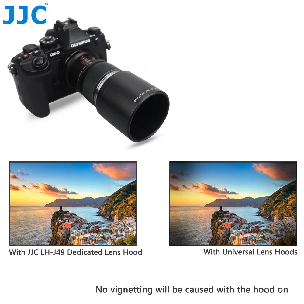LH-49 JJC Lens hood Shade for Olympus M.ZUIKO DIGITAL ED 60mm F 2.8 Macro Lens