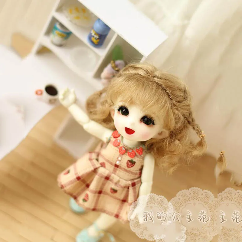 Парик для куклы Bybrana Bjd 1/3 1/4 1/6 1/8 из мохера принцессы с двойной оплеткой Короткие