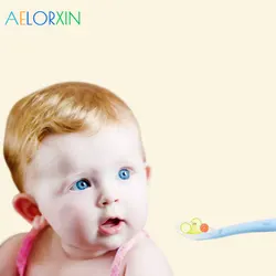 2Pcs/Lot Soft Silicone Baby Spoon Candy Color Spoon Children's Food Baby Feeding Dishes Feeder Dining Appliance Bottle Baby