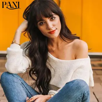 

PANI Fashion Black Wigs Long Wig Synthetic Wigs For Women's Natural Wig With False Bangs Long Wavy Hair Wig Hair Extension
