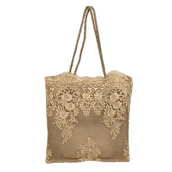 

New Fashion Shoulder Straw Bag Women's Beach Embroidered Lace Bags