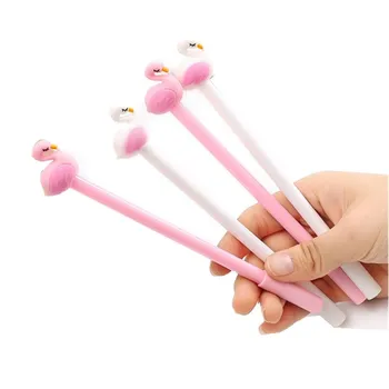 

1pcs Black Flamingo Cartoon Gel Pen Cute Magic Pens Kawaii Gel Pens For School Writing Novelty Stationery Girls Gifts