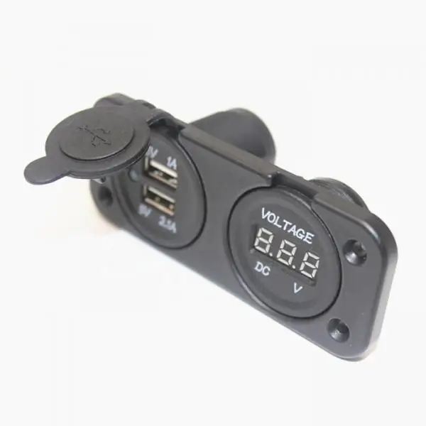 Автомобильное зарядное устройство USB адаптер питания и светодиодный вольтметр С Пылезащитным колпачком