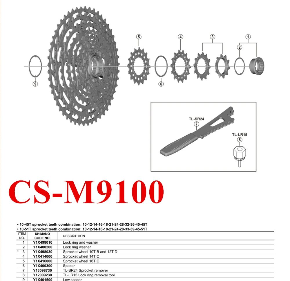 新品未使用】XTR12SMTB カセットスプロケット CS-M9100-12シマノ