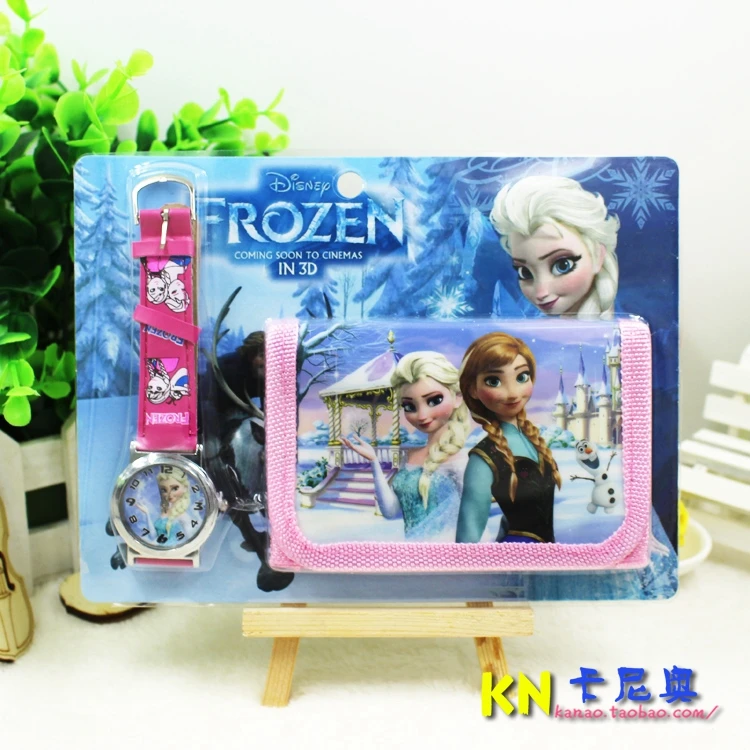 Disney Mickey Gift Watch Wallet Set Ice Princess & Mickey Cartoon Children's Watch Stationery Set Student Prize kids watches afbeelding