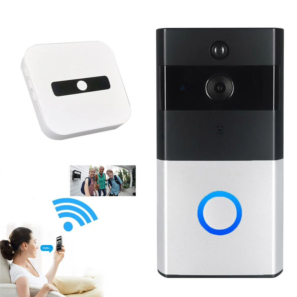 

New Wire-free WiFi Video Doorbell With 8G TF Card 720P HD PIR Motion Detection Alerts Night Vision HD Camera UK Plug OD8