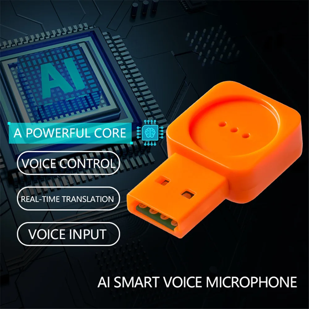 

KEBIDU AI Smart USB Microphone Audio Adapter Portable Studio Speech MIC Audio Super Mini Adapter for WIN7/8/10 High-Qual