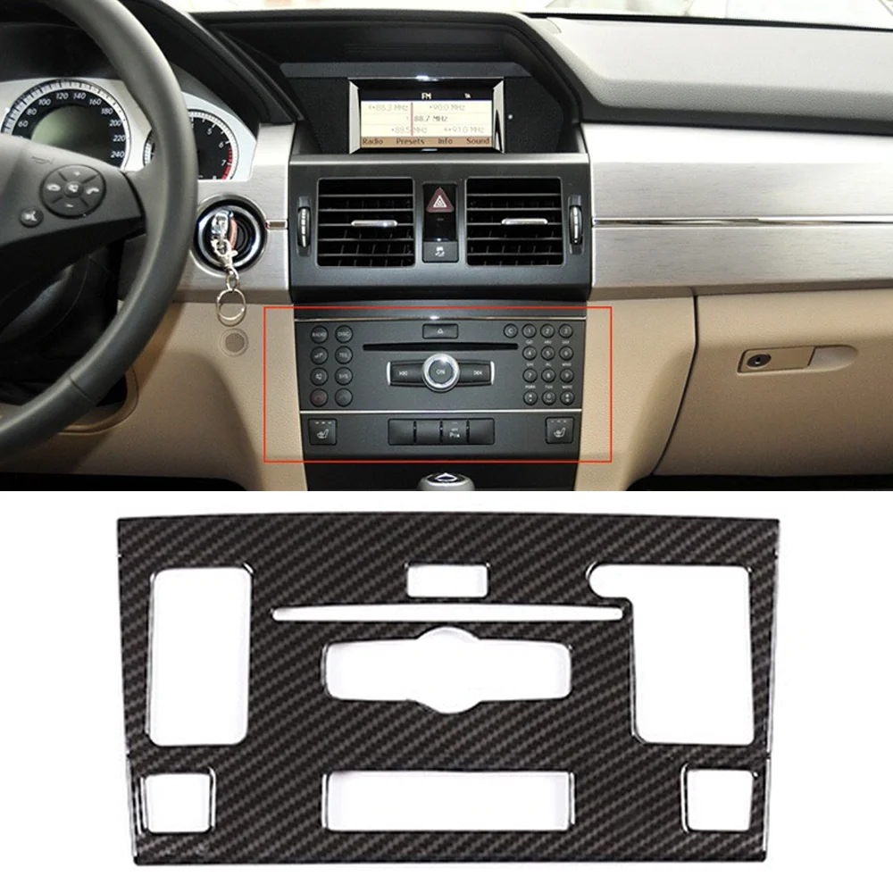 

JEAZEA Car Styling Center Console CD Module Frame Decoration Sticker Trim For Mercedes Benz GLK 2010-2012 Auto Accessory
