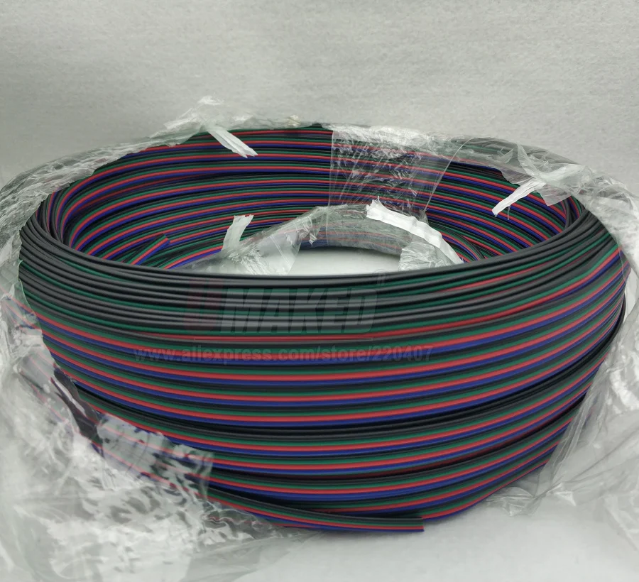 10 м 4 контакта луженая медная проволока, RGB провод удлинительного кабеля, 22AWG светодиодный электронный провод, DIY подключение