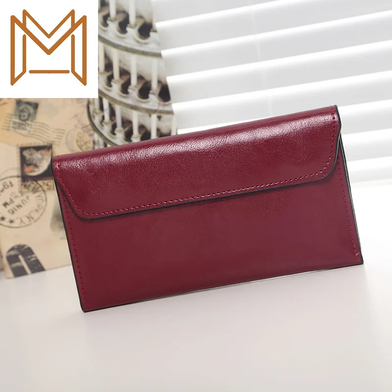 

2019 Cowhide Long Genuine Leather Wallet Capacity Wallet Women's Hand Package Position Small