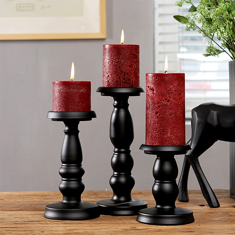 Wooden Pillar Candle Holder Vintage Pillar Stand For Dining Table Centerpiece Coffee Table Mantel Or Any Table Top C Candle Holders Aliexpress