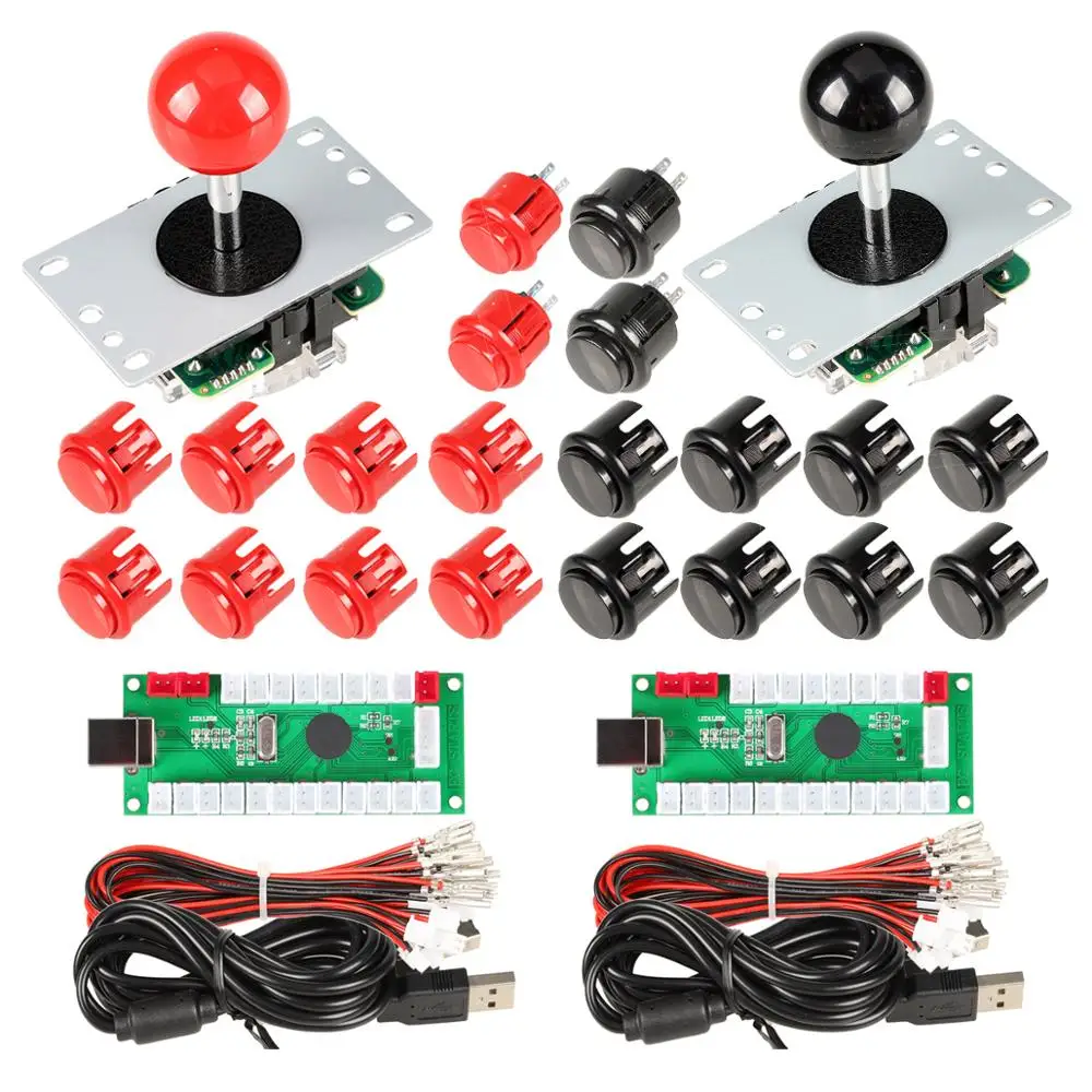 2 Player Arcade DIY Kit USB Encoder to PC Joystick + Arcade Buttons for