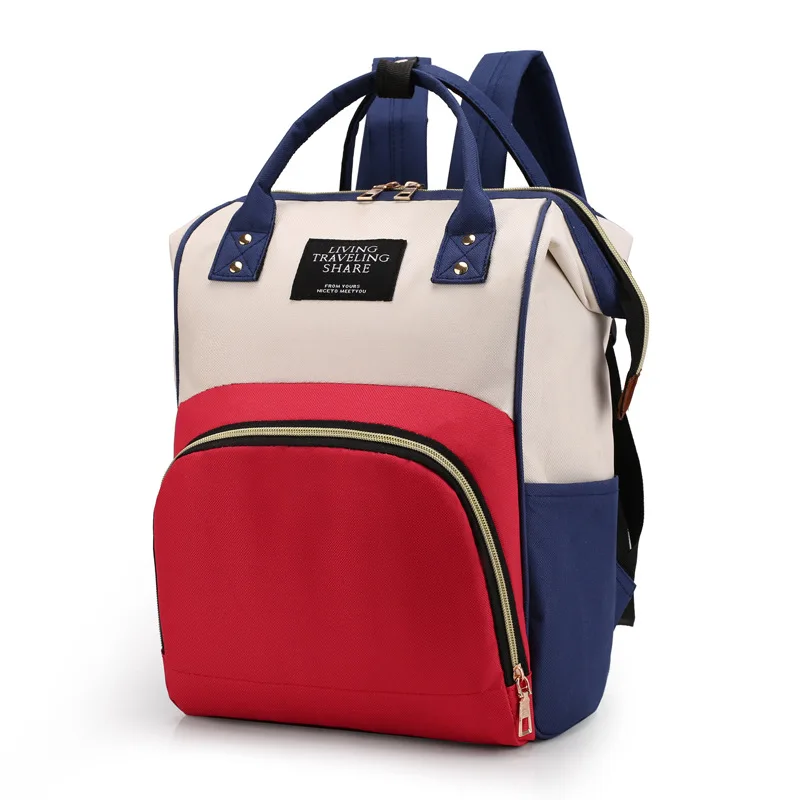 Рюкзак для мам на молнии, большая Вместительная дорожная сумка для беременных, сумка для детских подгузников, многофункциональная сумка для кормления, сумка для пеленания bolsa maternidade - Цвет: Beige Red