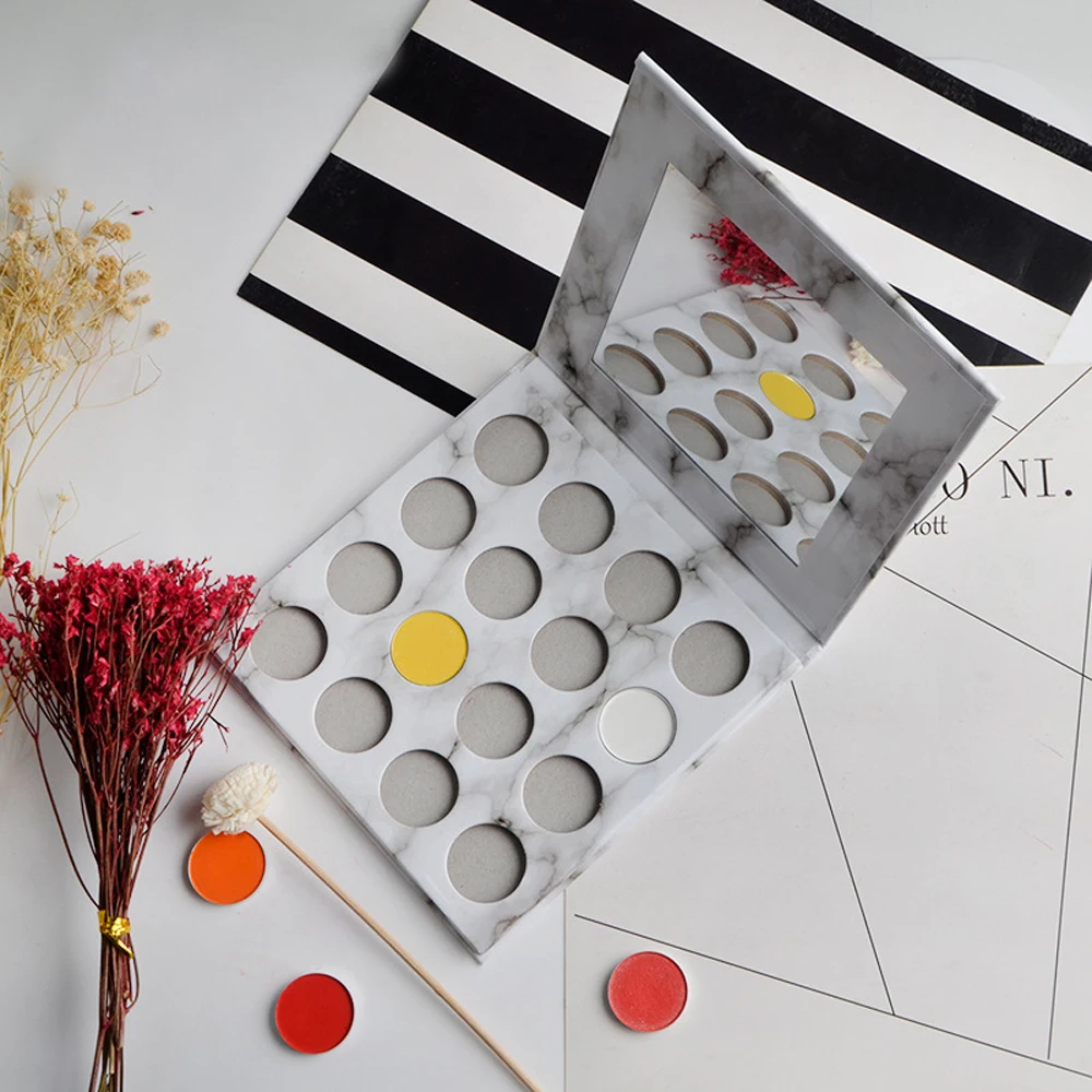low moq custom eyeshadow palette empty 16 holes matte shimmer glitter eye makeup customized gifts private label
