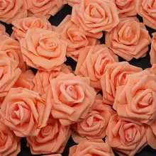 10 шт-100 шт оранжевая ПЭ Пена голова цветка розы искусственная Роза для дома декоративные цветочные венки Свадебная вечеринка DIY Украшение