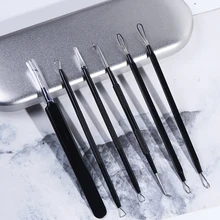 6 шт./компл. для удаления угрей, акне Комплект Уход за кожей лица кожи Чистка Пор иглы пинцеты Красота инструменты Нержавеющая сталь инструмент для удаления прыщей BEMP03