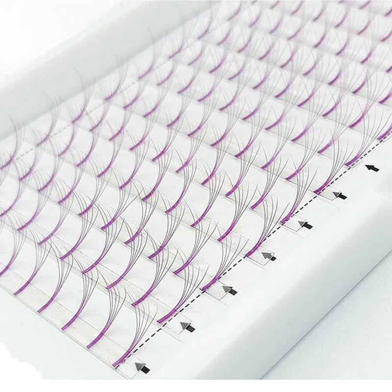 Новые длинные Стволовые пятна вентиляторы фиолетовые цветные ресницы расширение 5D объемные ресницы ручной работы русские объемные ресницы расширение